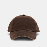 Dolce Vita ACCESSORIES | Distressed Dark Brown Baseball Cap with Embroidery