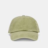 Dolce Vita ACCESSORIES | Distressed Olive Baseball Cap with Embroidery