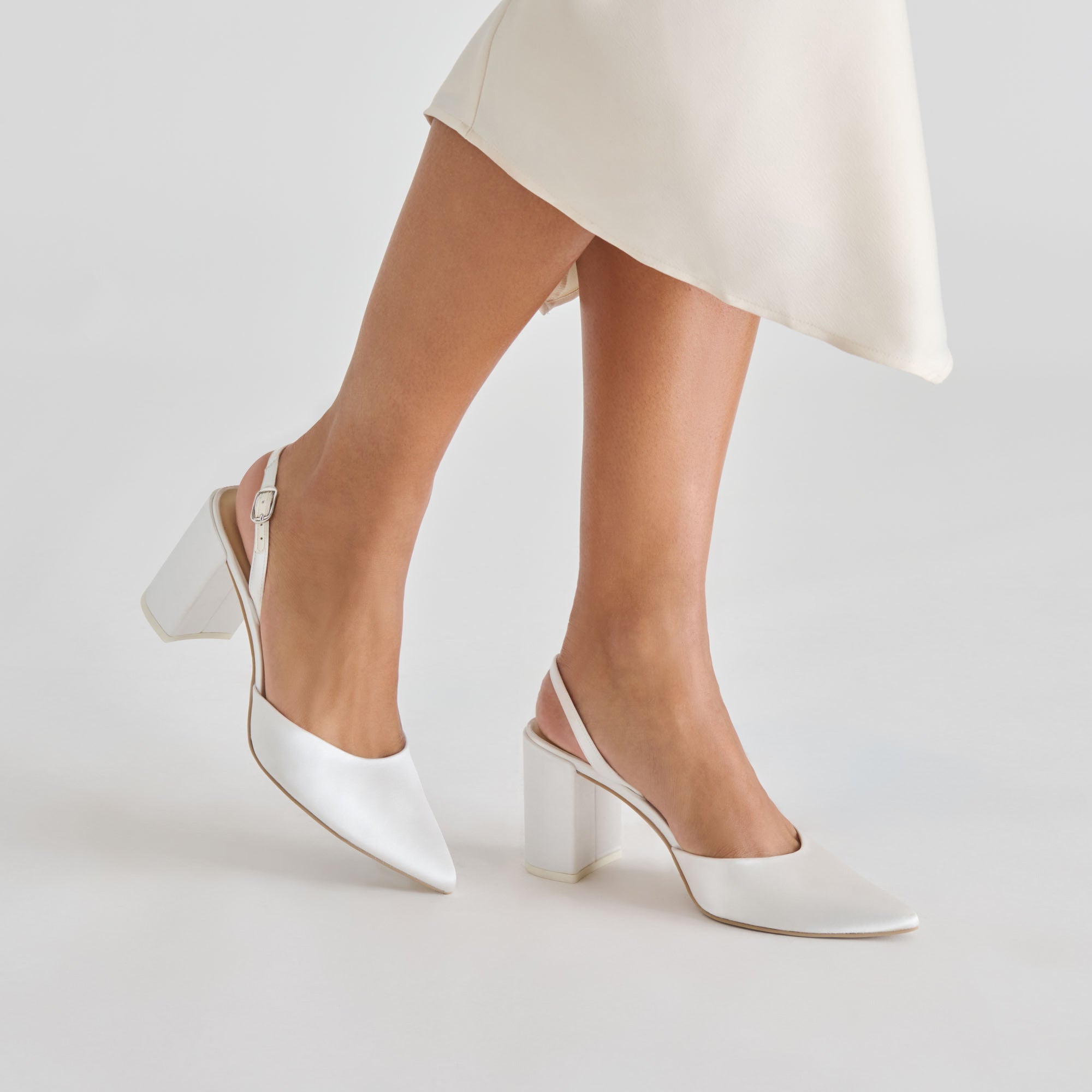 Dolce Vita SHOES | Carel True White Satin High Heels