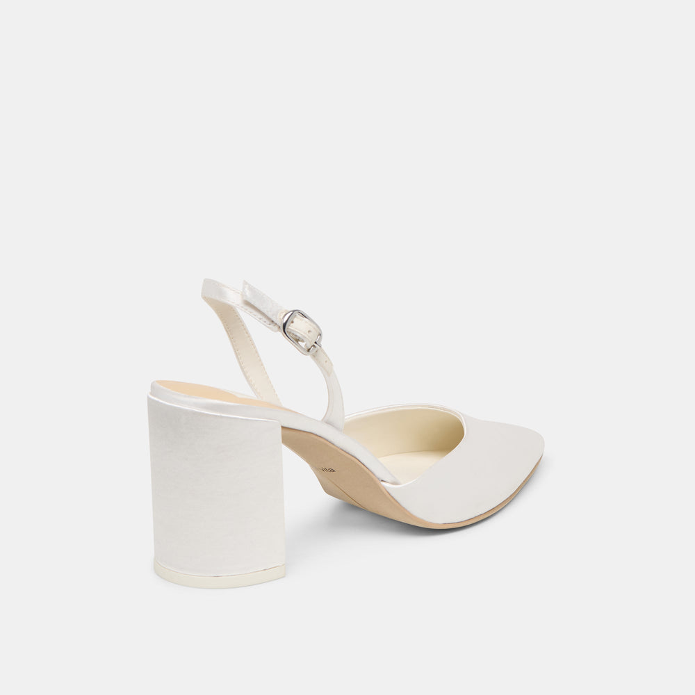 Dolce Vita SHOES | Carel True White Satin High Heels