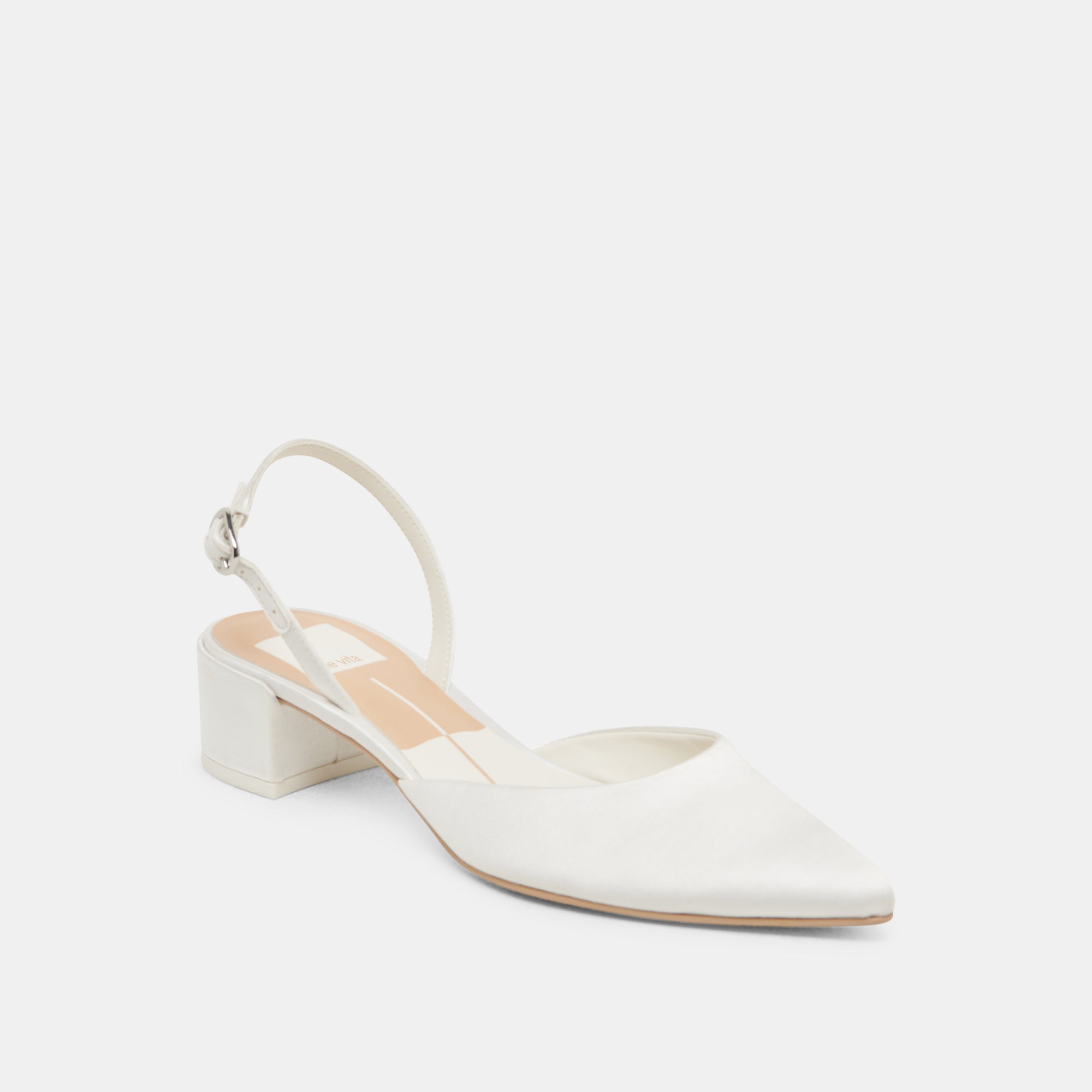 Dolce Vita SHOES | Carel Off White Satin Heels