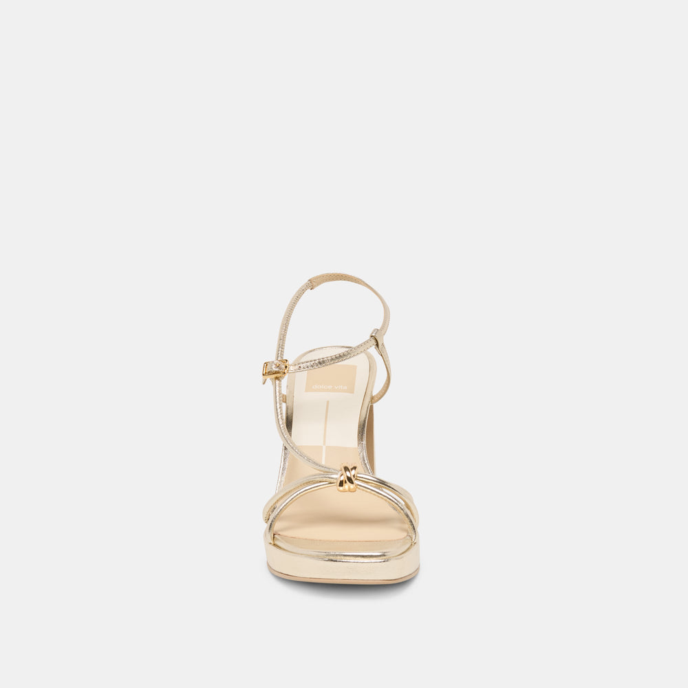 Dolce Vita SHOES | Odete Gold Leather Heels