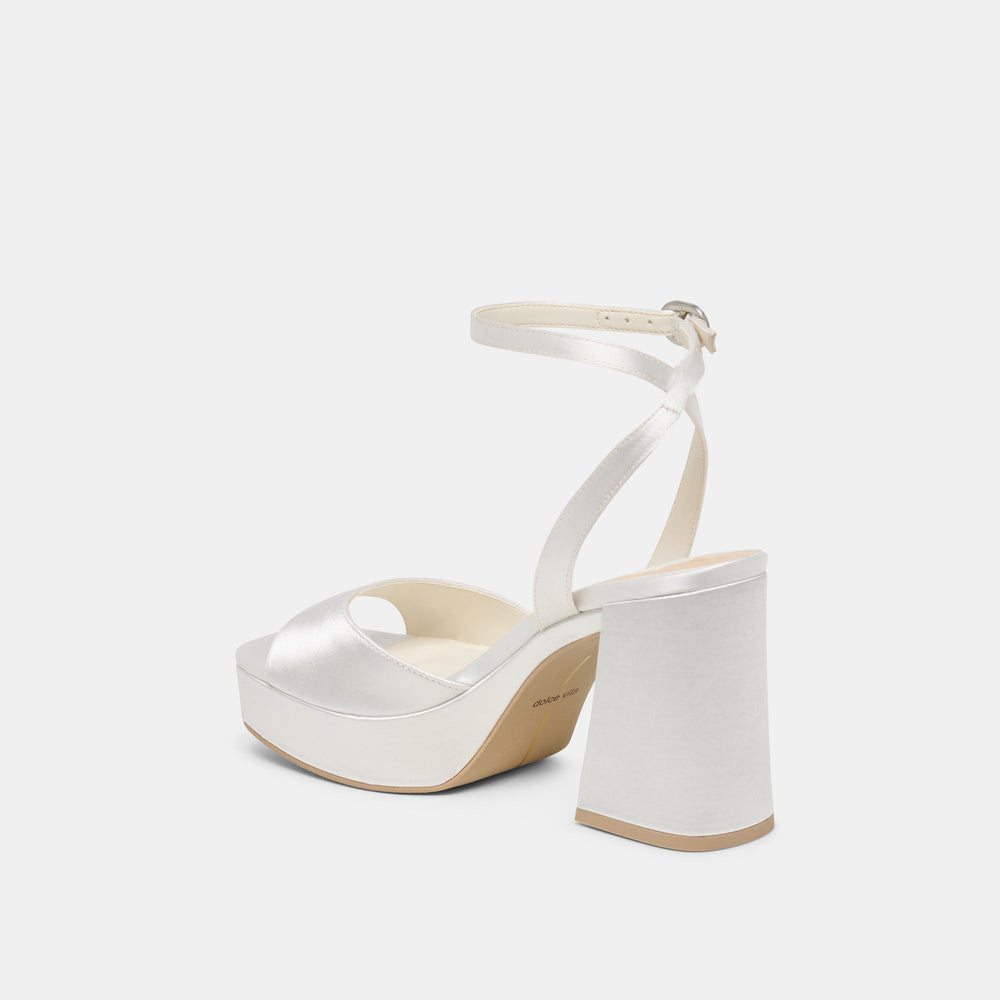 Dolce Vita SHOES | Felica White Satin Heels