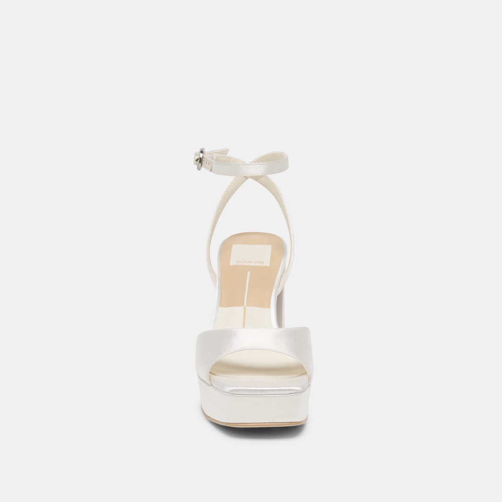 Dolce Vita SHOES | Felica White Satin Heels