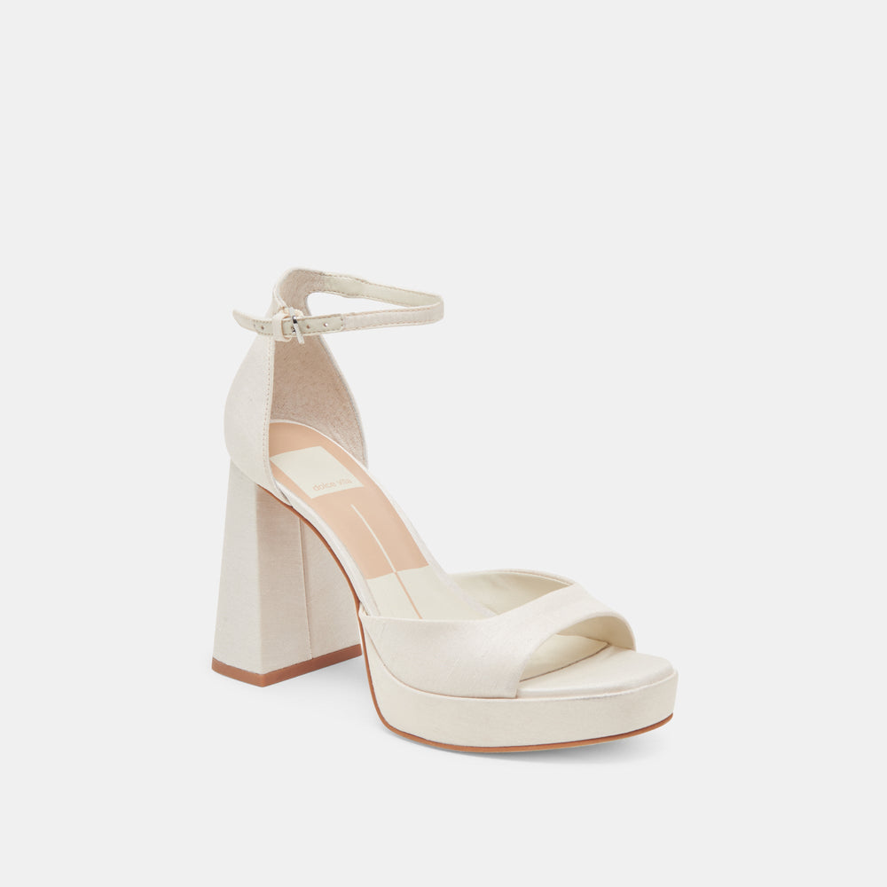 Dolce Vita SHOES | PANDRO HEELS WHITE SATIN
 – Dolce Vita