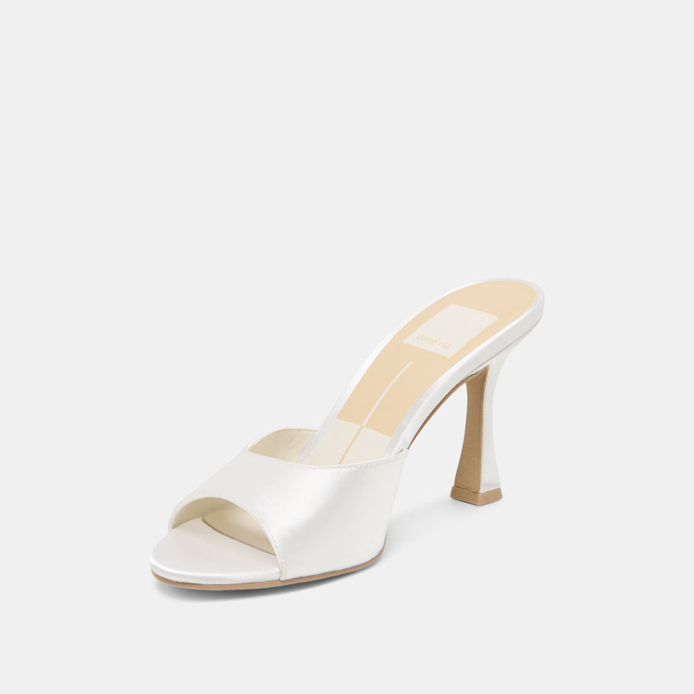 Dolce Vita SHOES | Rosha True White Satin Heels