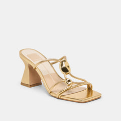 Dolce Vita SHOES | Alayna Gold Leather Heels