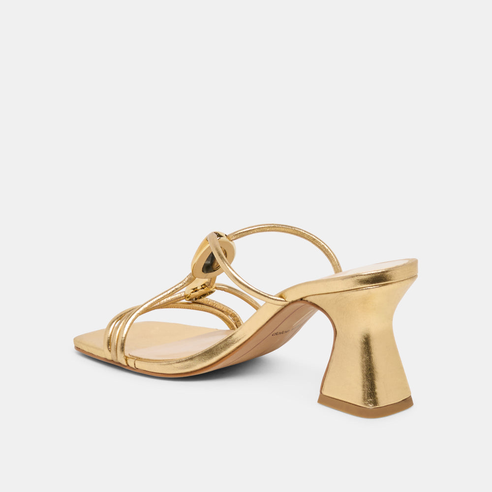 Dolce Vita SHOES | Alayna Gold Leather Heels