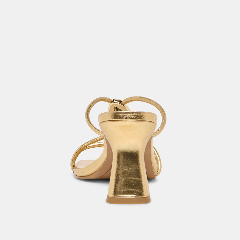 Dolce Vita SHOES | Alayna Gold Leather Heels