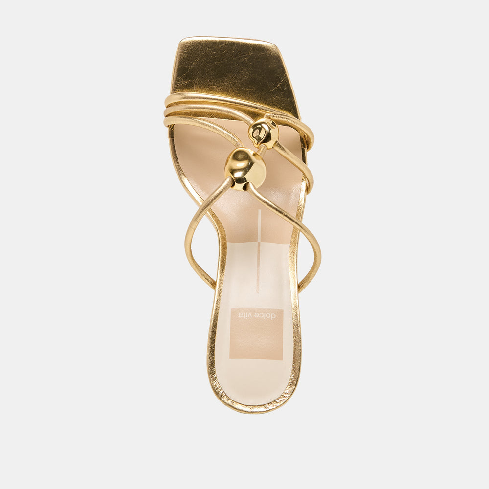 Dolce Vita SHOES | Alayna Gold Leather Heels