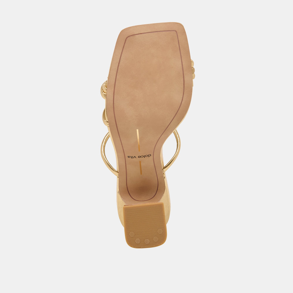 Dolce Vita SHOES | Alayna Gold Leather Heels