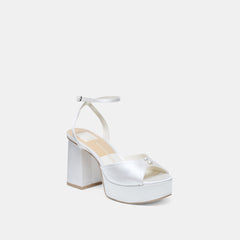Dolce Vita SHOES | Bryla White Satin Heels