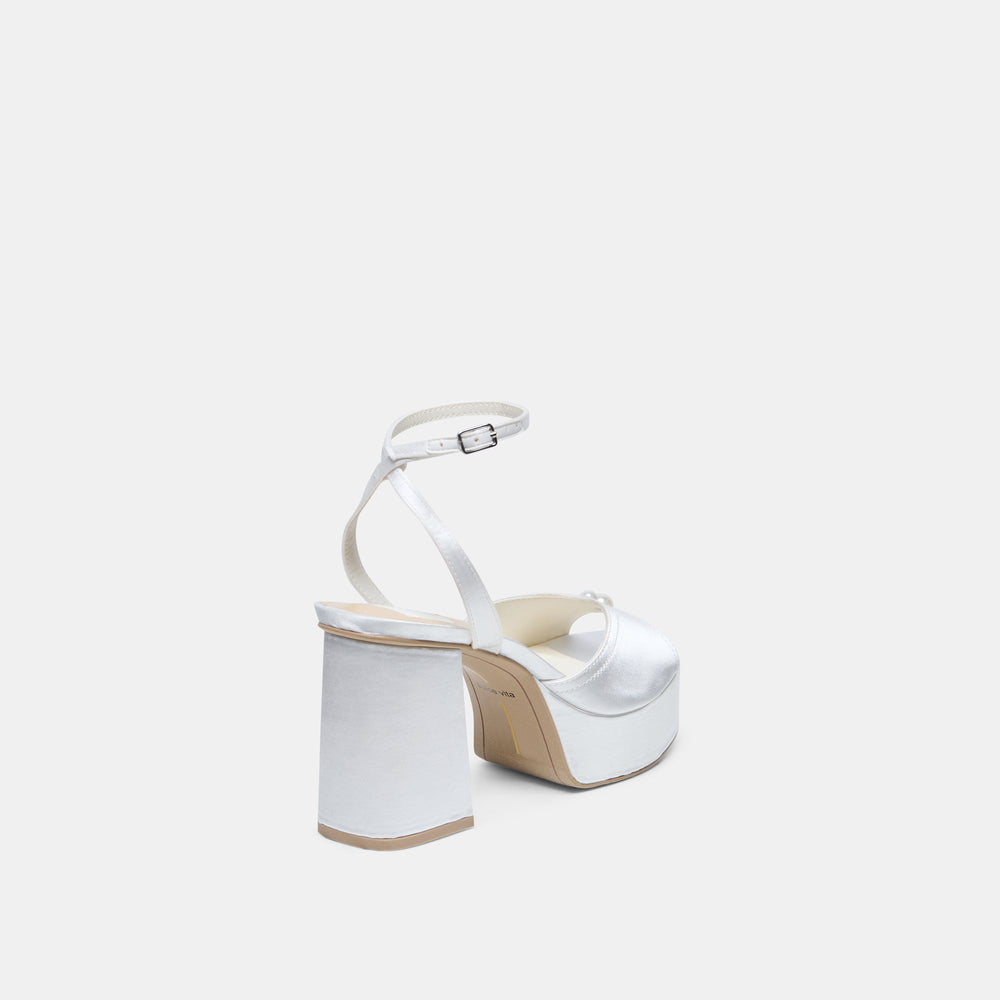 Dolce Vita SHOES | Bryla White Satin Heels