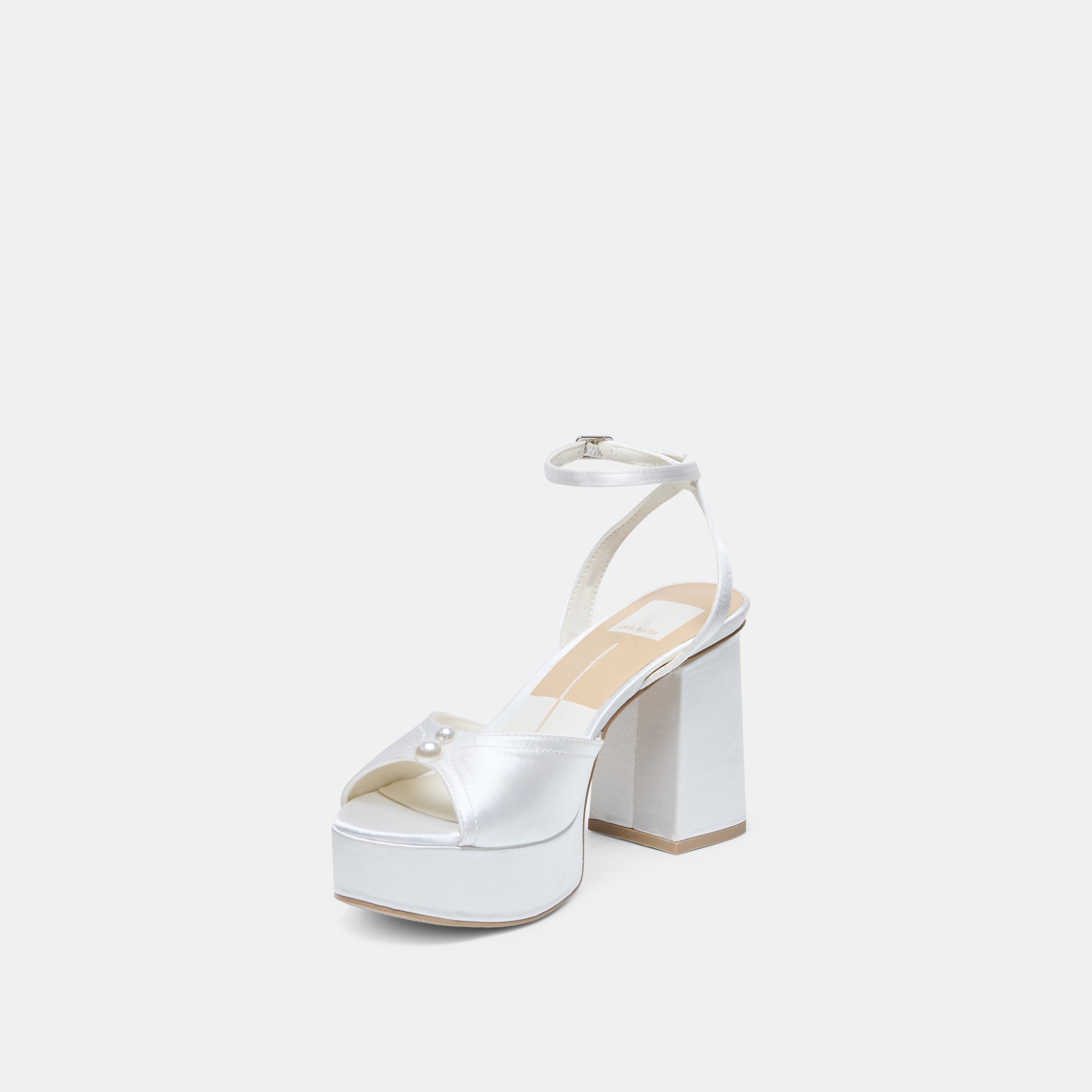 Dolce Vita SHOES | Bryla White Satin Heels