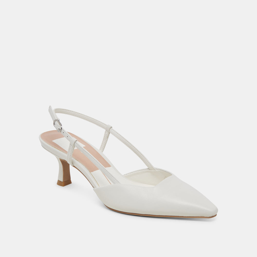 Dolce Vita SHOES | Odela White Leather Heels