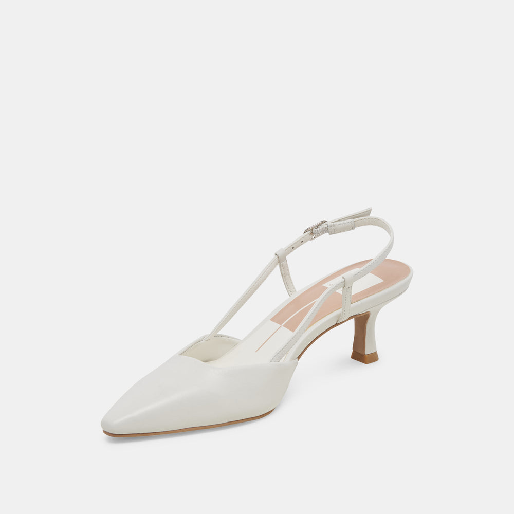 Dolce Vita SHOES | Odela White Leather Heels