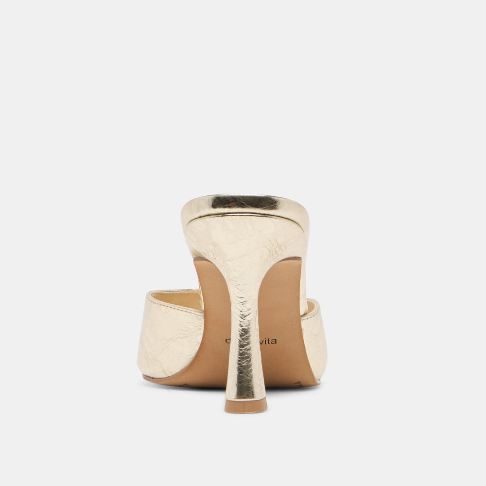 Dolce Vita SHOES | Rosha Platinum Distressed Leather Heels