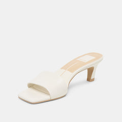 Dolce Vita SHOES | Rexa True White Leather Heels