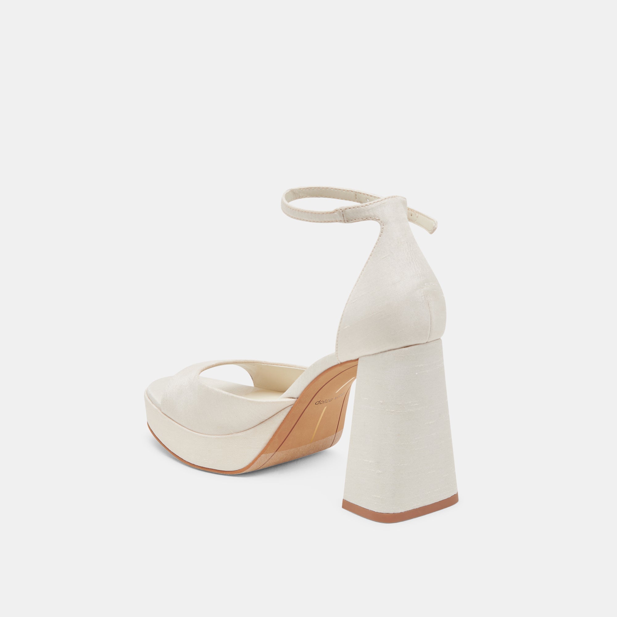 Dolce Vita SHOES | PANDRO WIDE HEELS WHITE SATIN
 – Dolce Vita