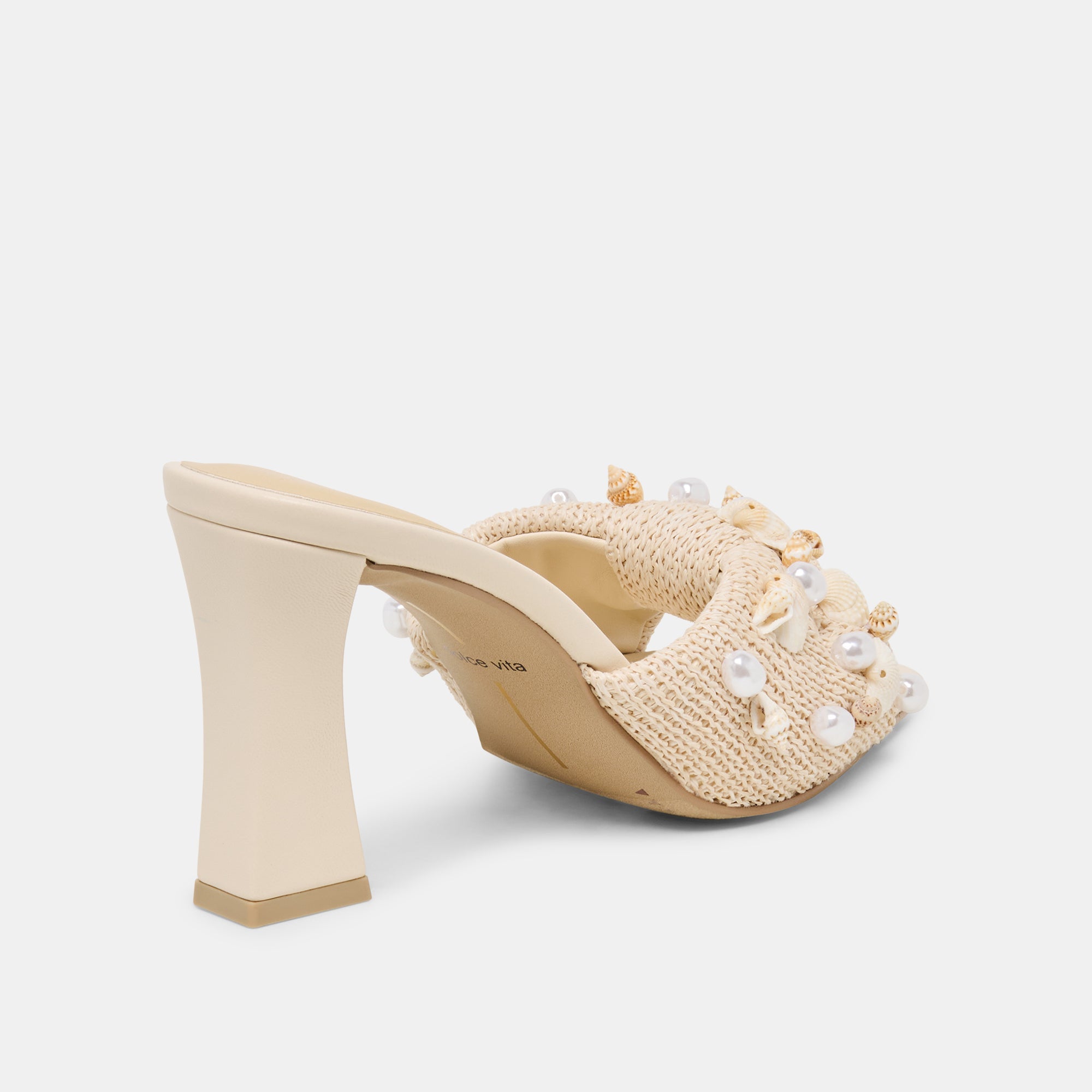 Dolce Vita SHOES | Tylah Oatmeal Beaded Raffia Heels