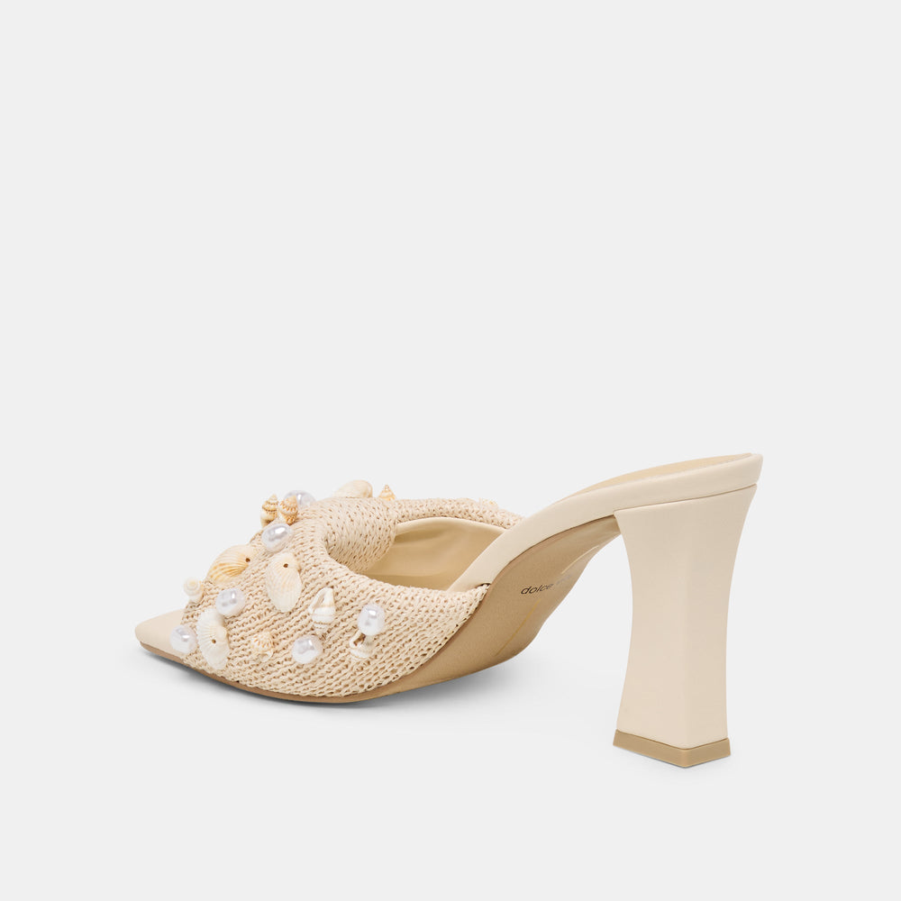 Dolce Vita SHOES | Tylah Oatmeal Beaded Raffia Heels