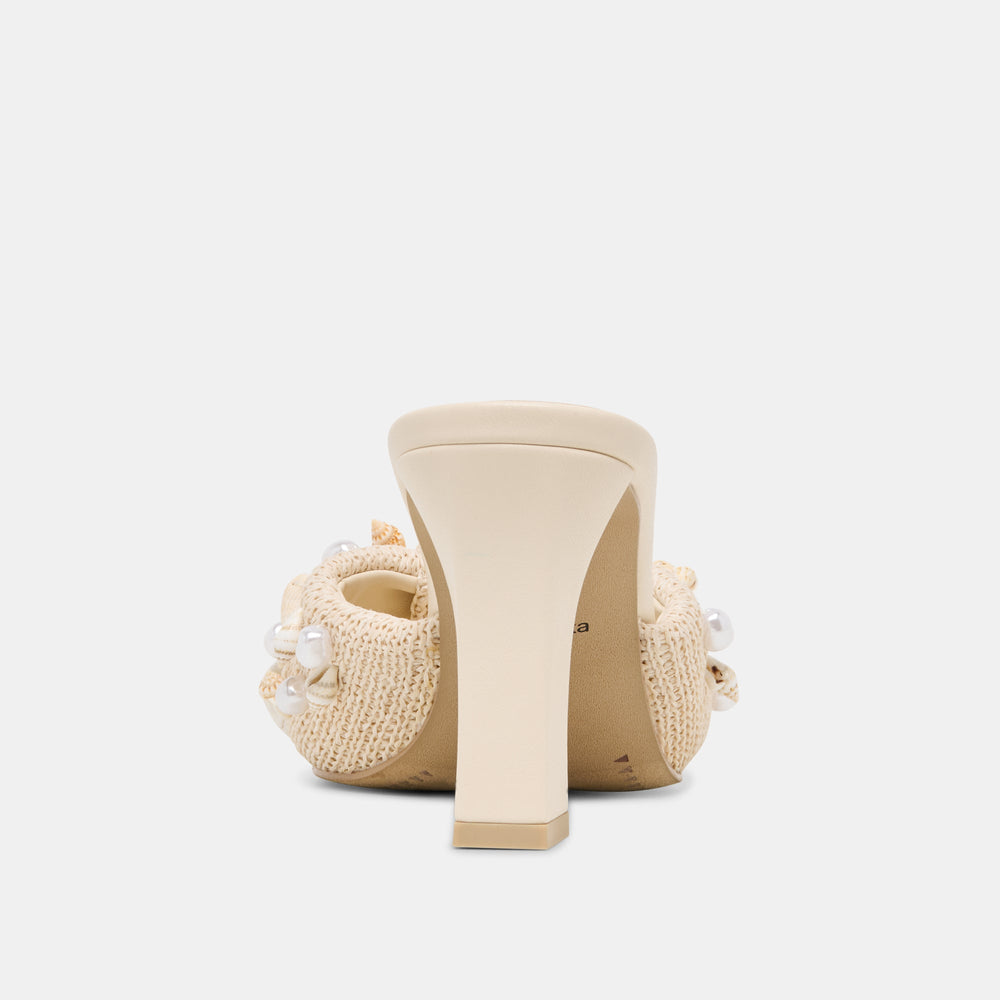 Dolce Vita SHOES | Tylah Oatmeal Beaded Raffia Heels
