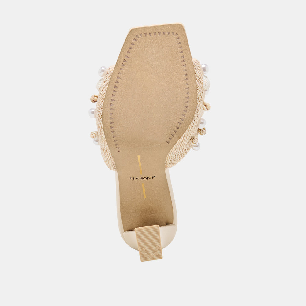 Dolce Vita SHOES | Tylah Oatmeal Beaded Raffia Heels