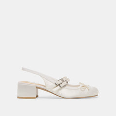 Dolce Vita SHOES | Loris True White Satin Heels