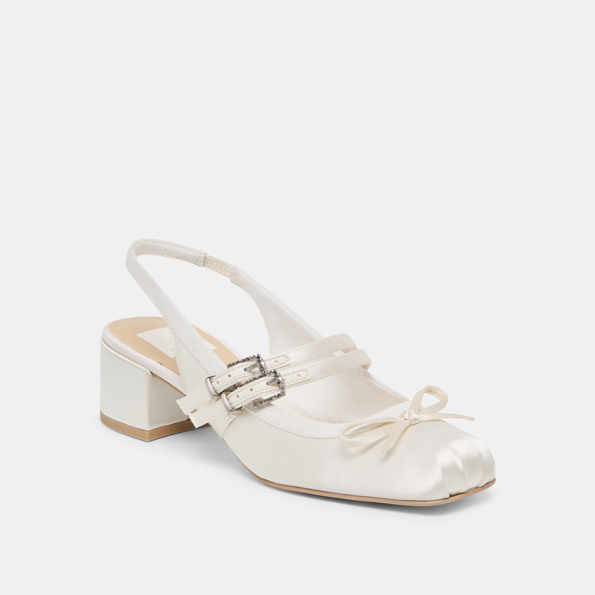 Dolce Vita SHOES | Loris True White Satin Heels