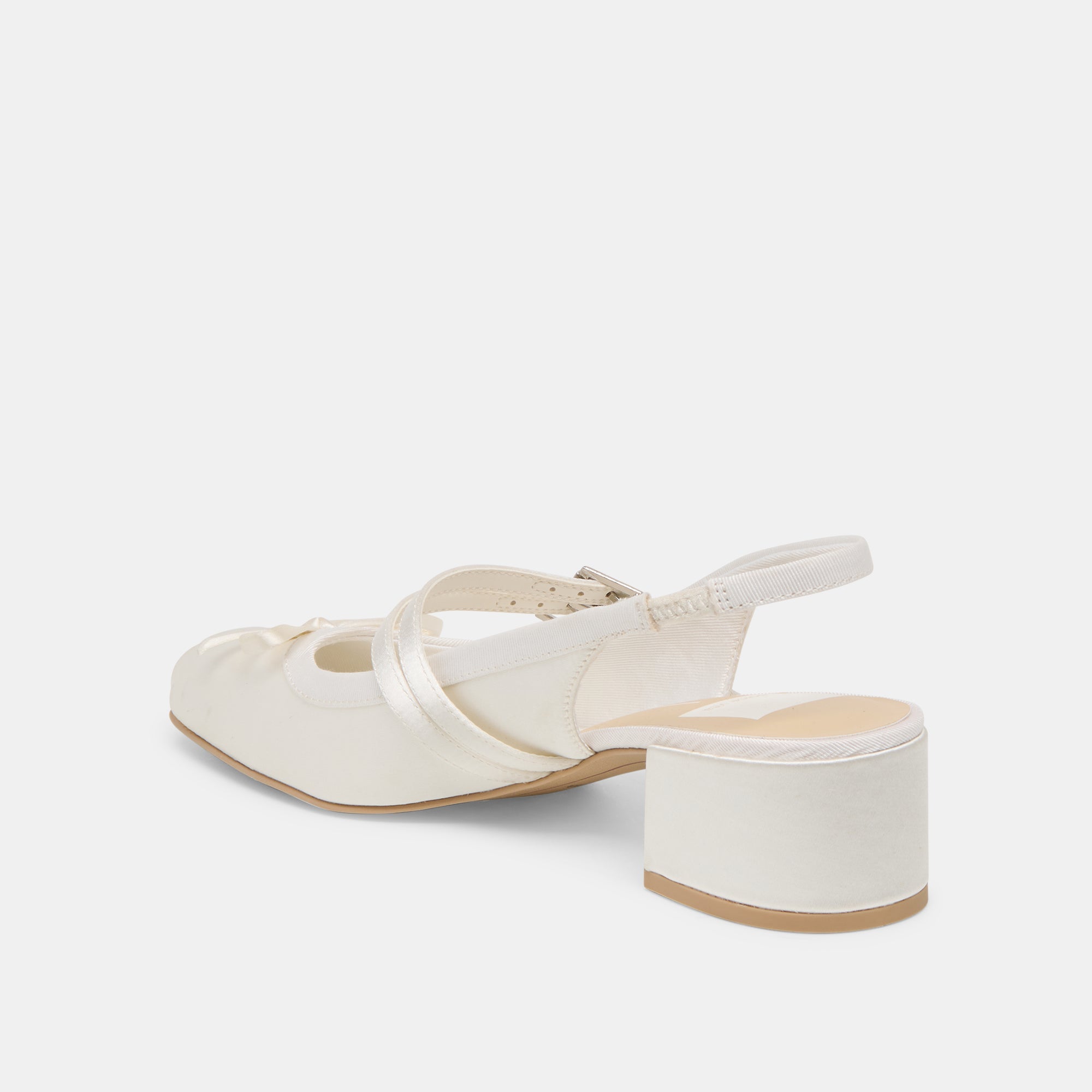 Dolce Vita SHOES | Loris True White Satin Heels