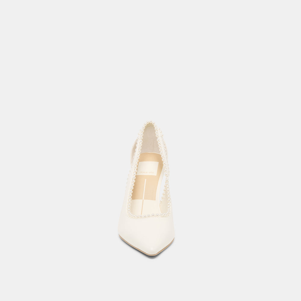 Dolce Vita SHOES | Kelson Pearl True White Leather Heels
