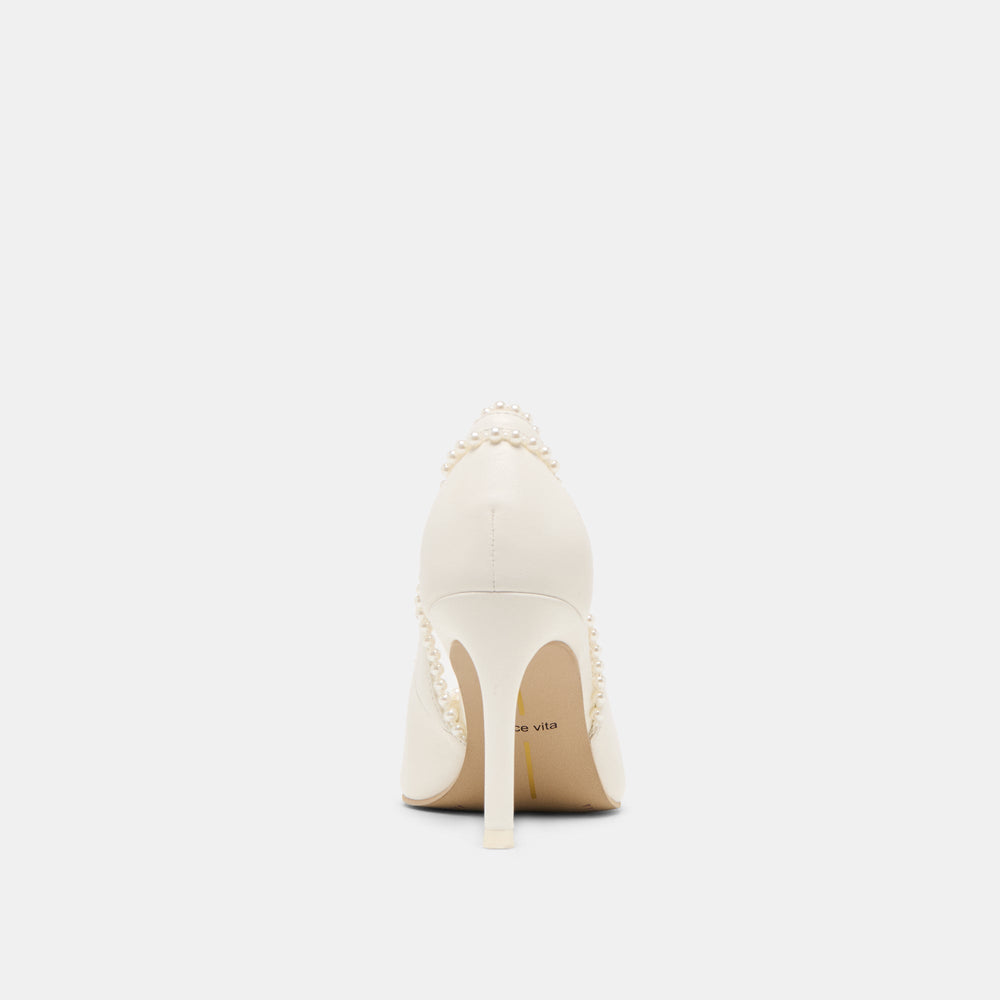 Dolce Vita SHOES | Kelson Pearl True White Leather Heels