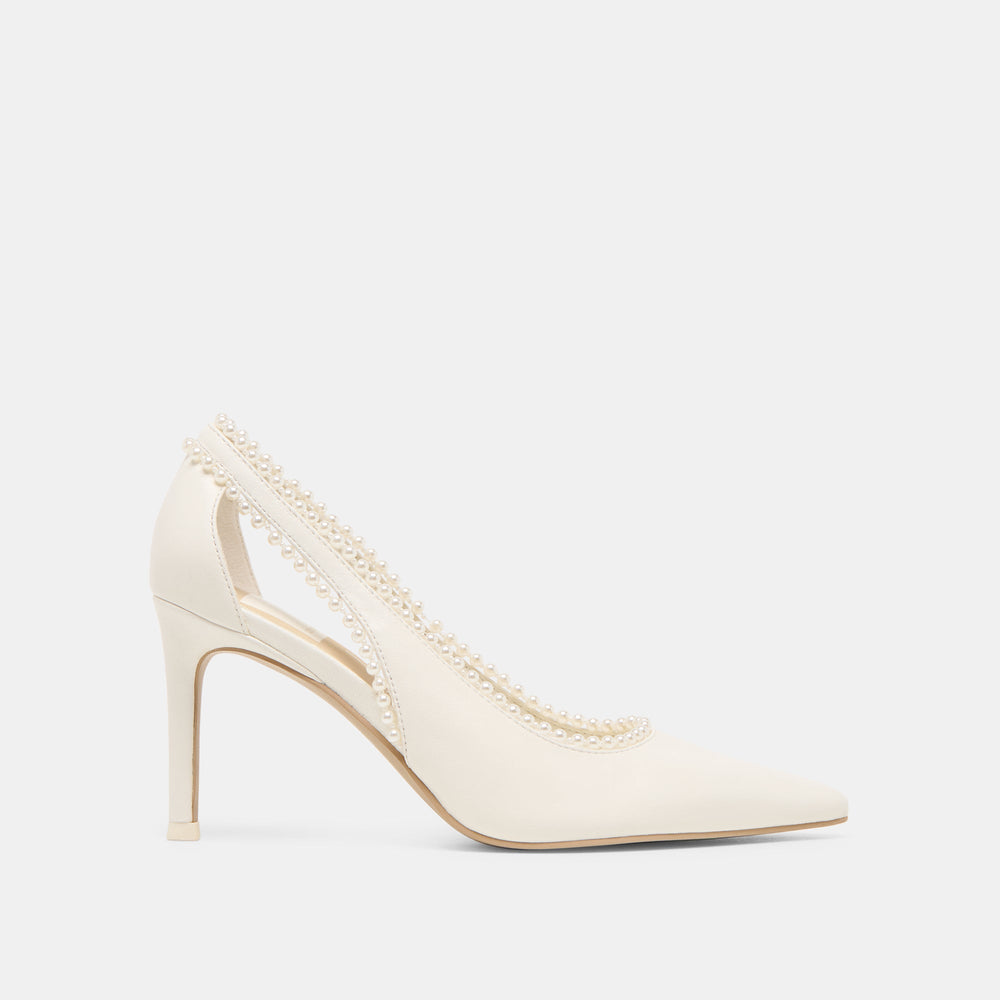 Dolce Vita SHOES | Kelson Pearl True White Leather Heels