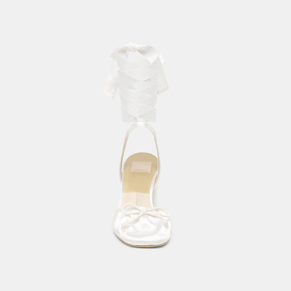 Dolce Vita SHOES | Tisha True White Satin Heels