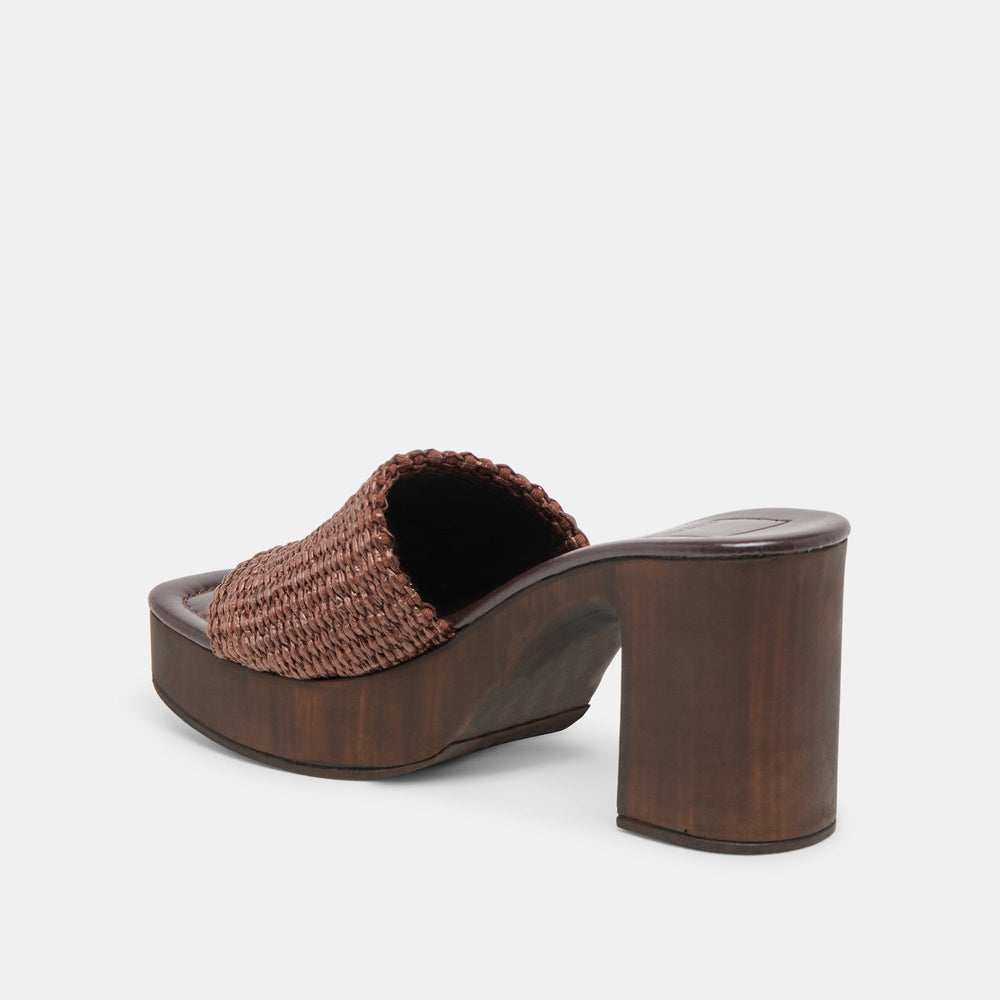 Dolce Vita SHOES | Celest Chocolate Raffia Heels
