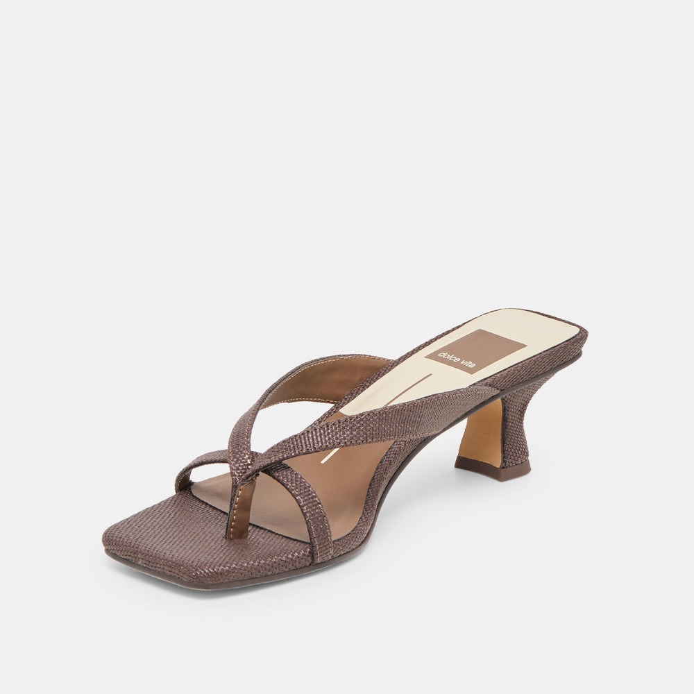 Dolce Vita SHOES | Brevel Chocolate Raffia Heels