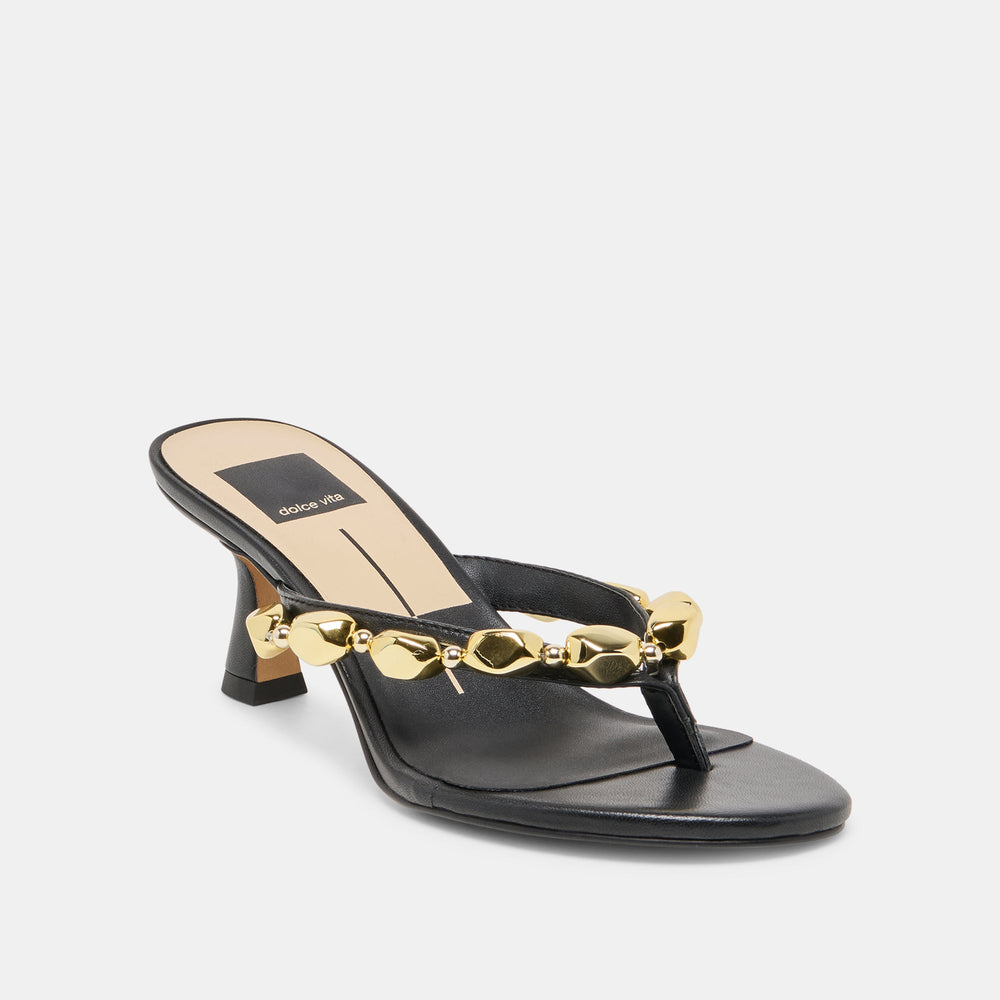 Dolce Vita SHOES | Daksie Black Leather Heels