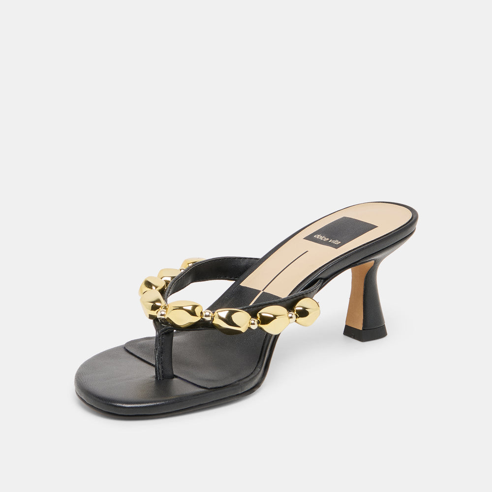 Dolce Vita SHOES | Daksie Black Leather Heels