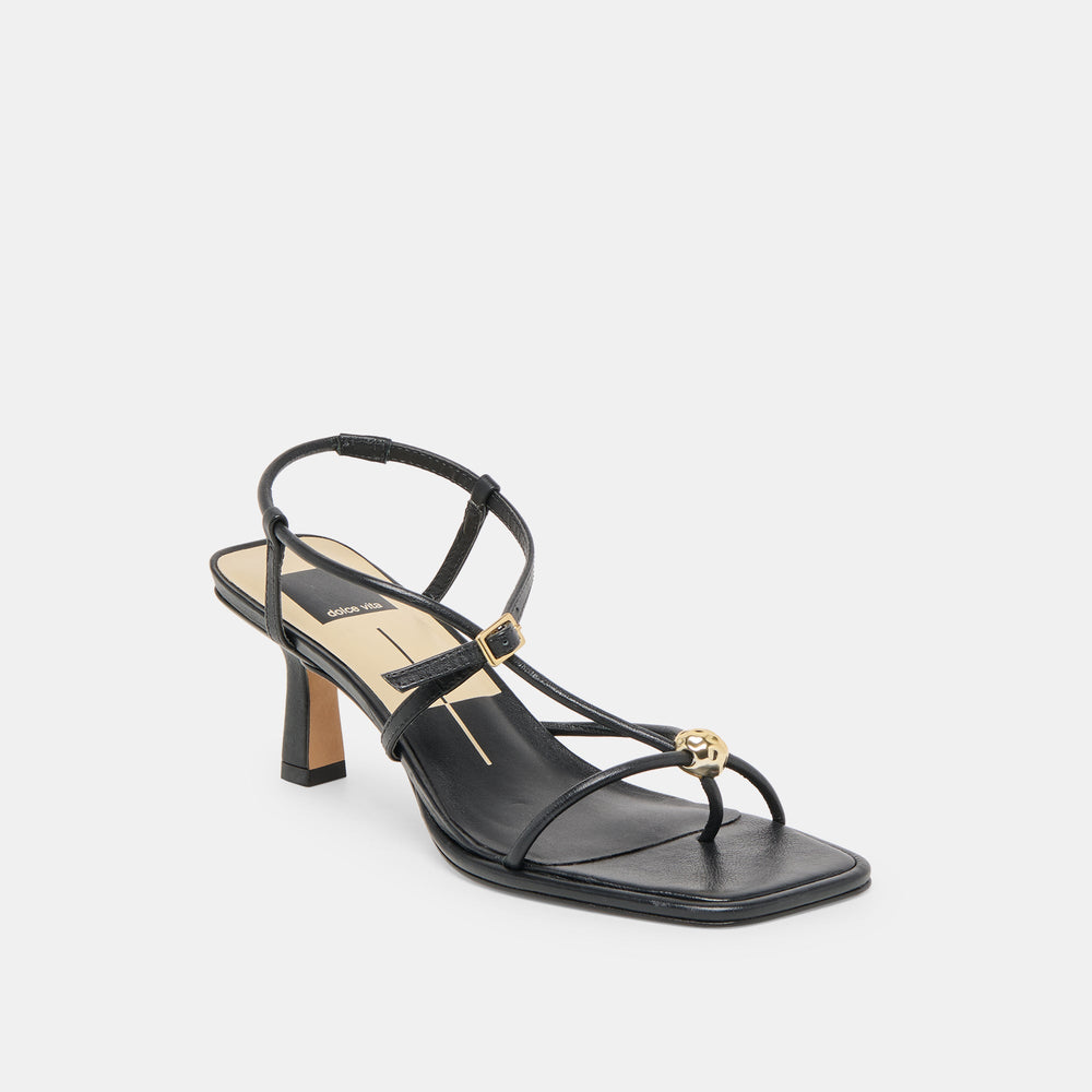 Dolce Vita SHOES | Manji Wide Black Leather Heels