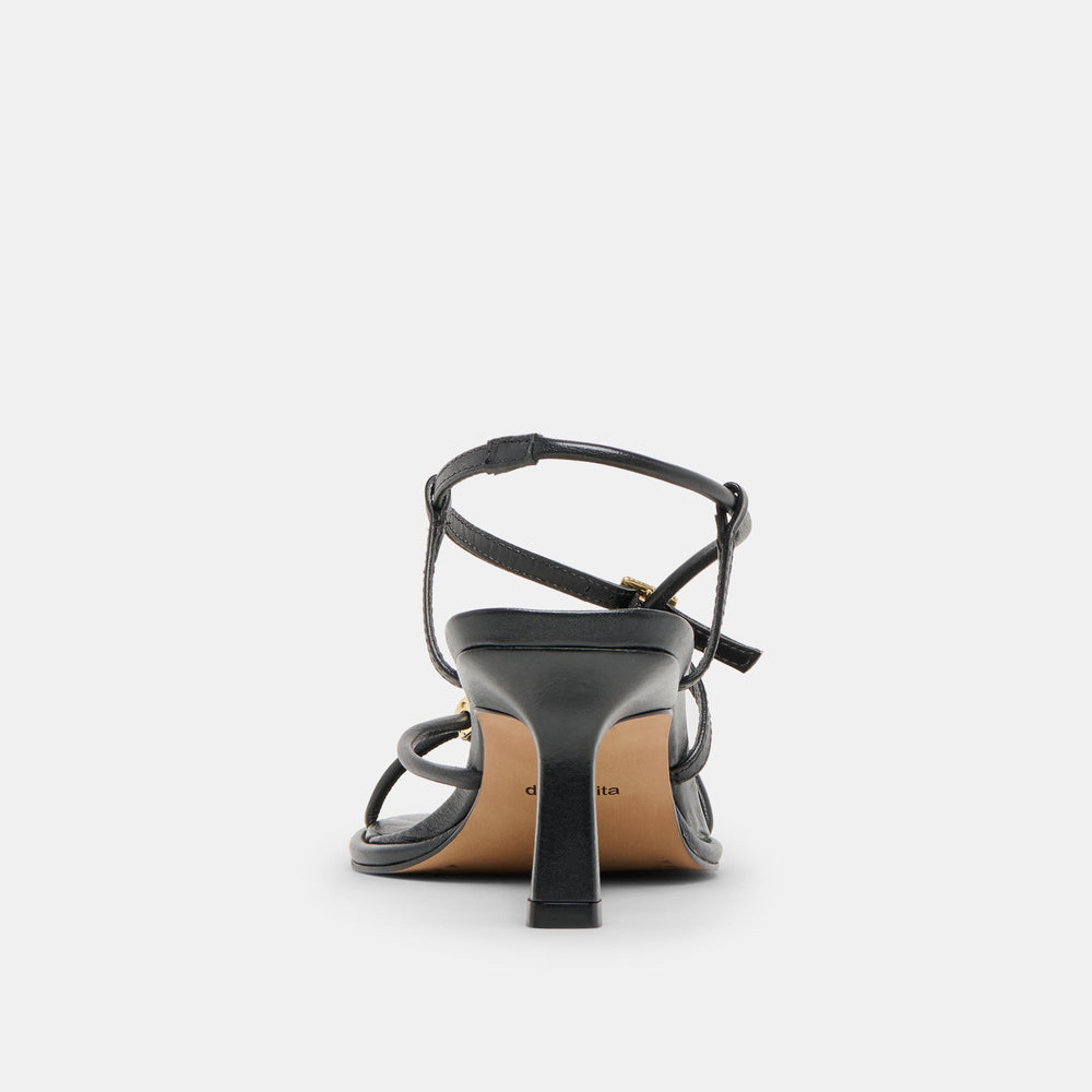 Dolce Vita SHOES | Manji Wide Black Leather Heels