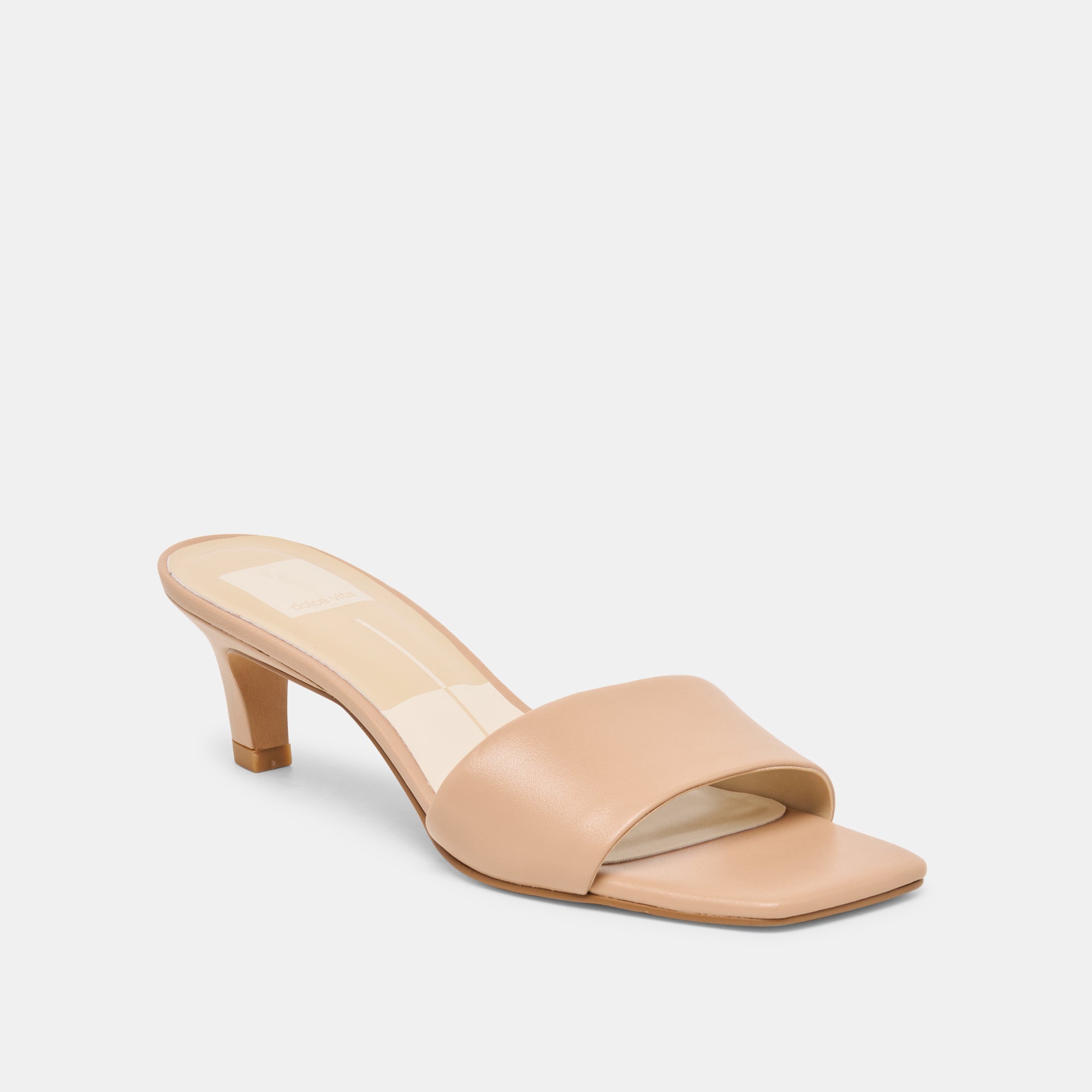 Dolce Vita SHOES | Rexa Wide Light Tan Leather Heels
