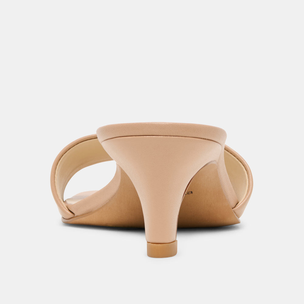 Dolce Vita SHOES | Rexa Wide Light Tan Leather Heels