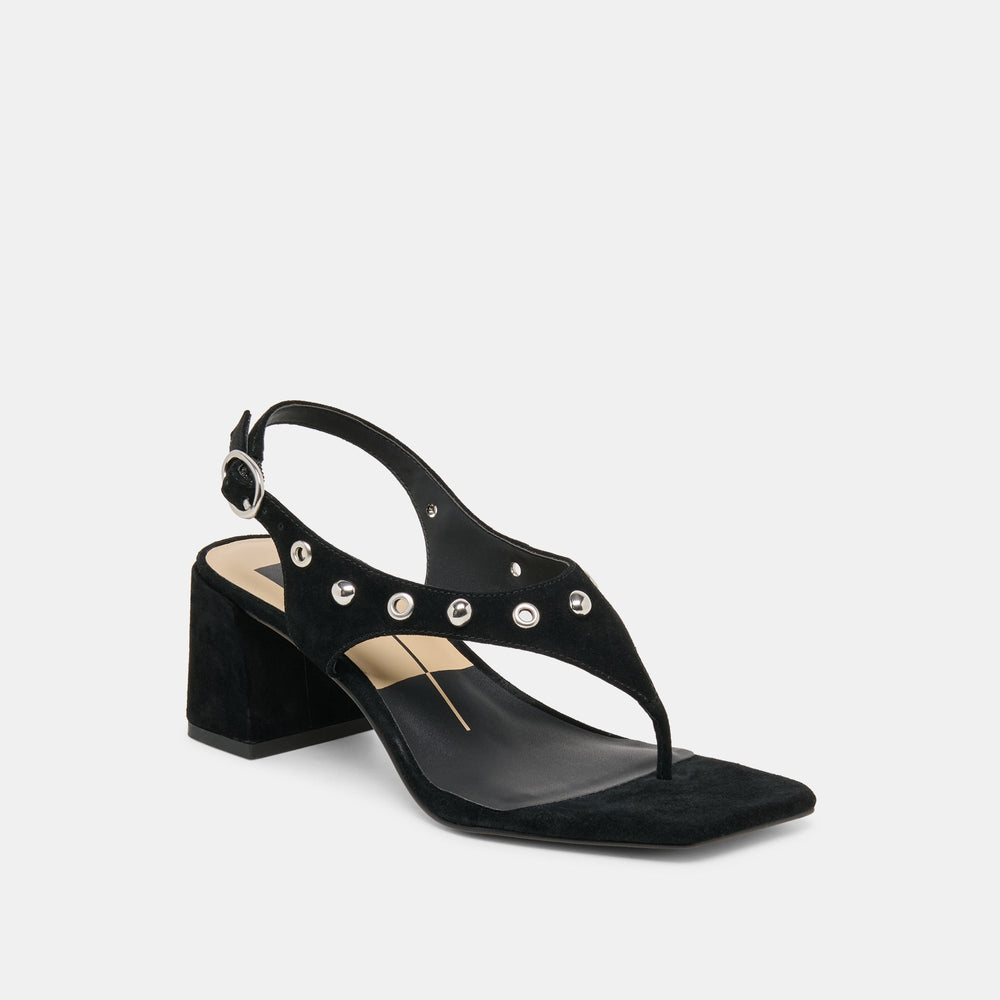 Dolce Vita SHOES | Yves Stud Onyx Suede Heels