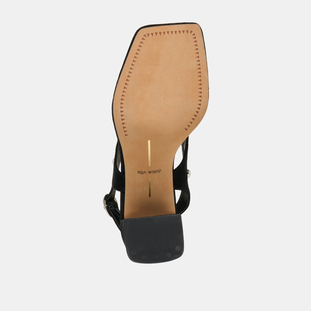 Dolce Vita SHOES | Yves Stud Onyx Suede Heels