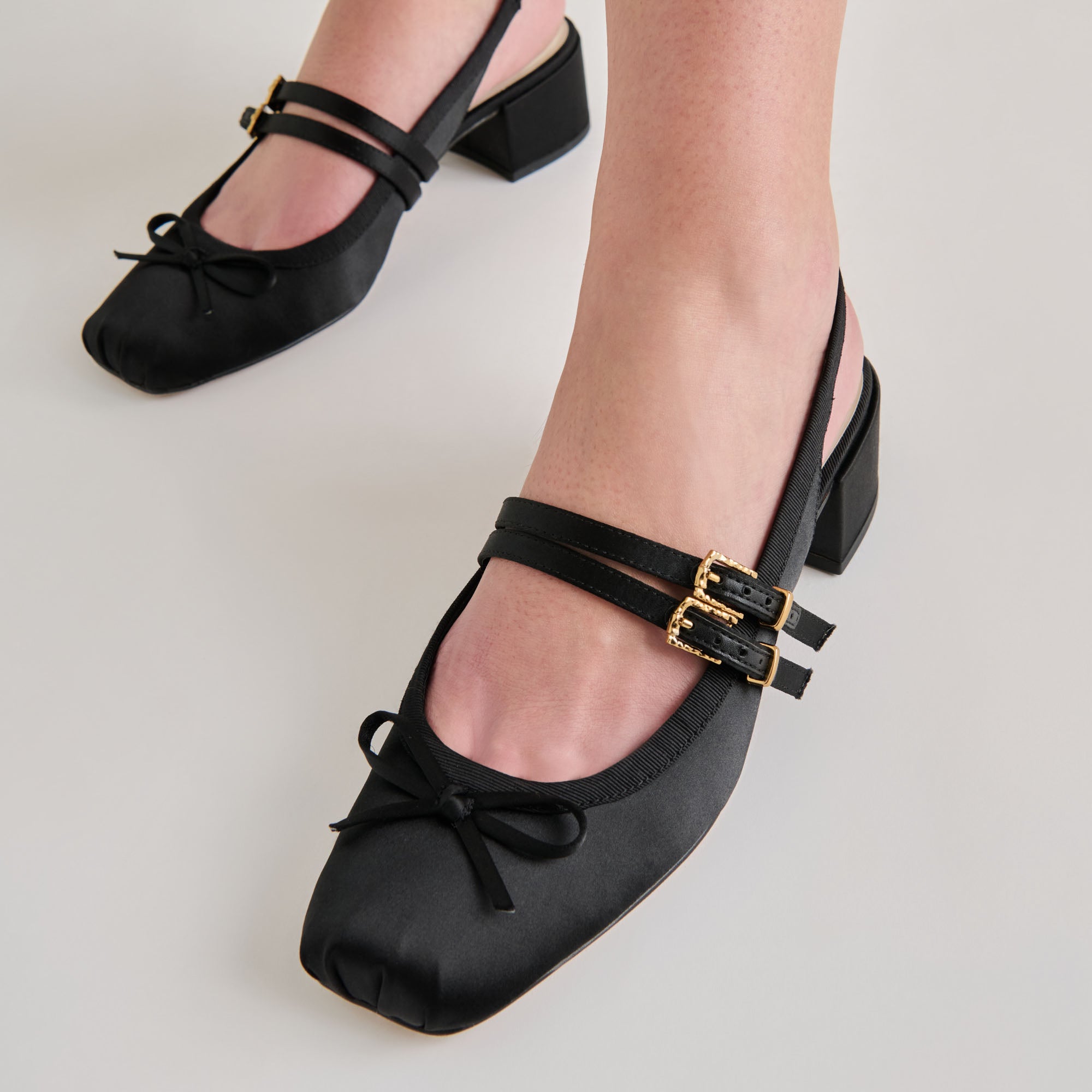 Dolce Vita SHOES | Loris Onyx Satin Heels