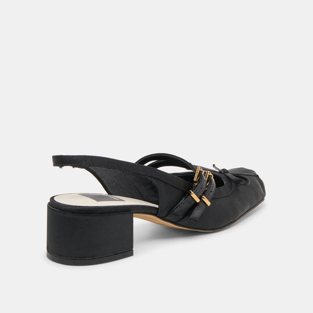 Dolce Vita SHOES | Loris Onyx Satin Heels