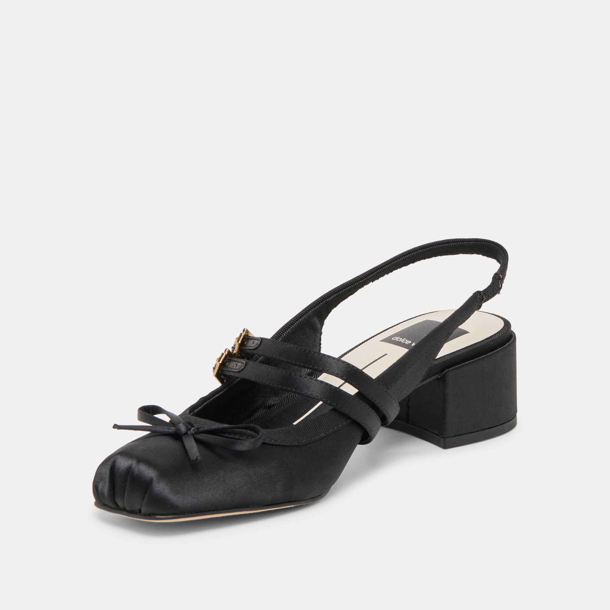 Dolce Vita SHOES | Loris Onyx Satin Heels