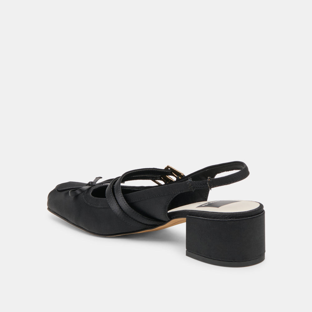 Dolce Vita SHOES | Loris Onyx Satin Heels