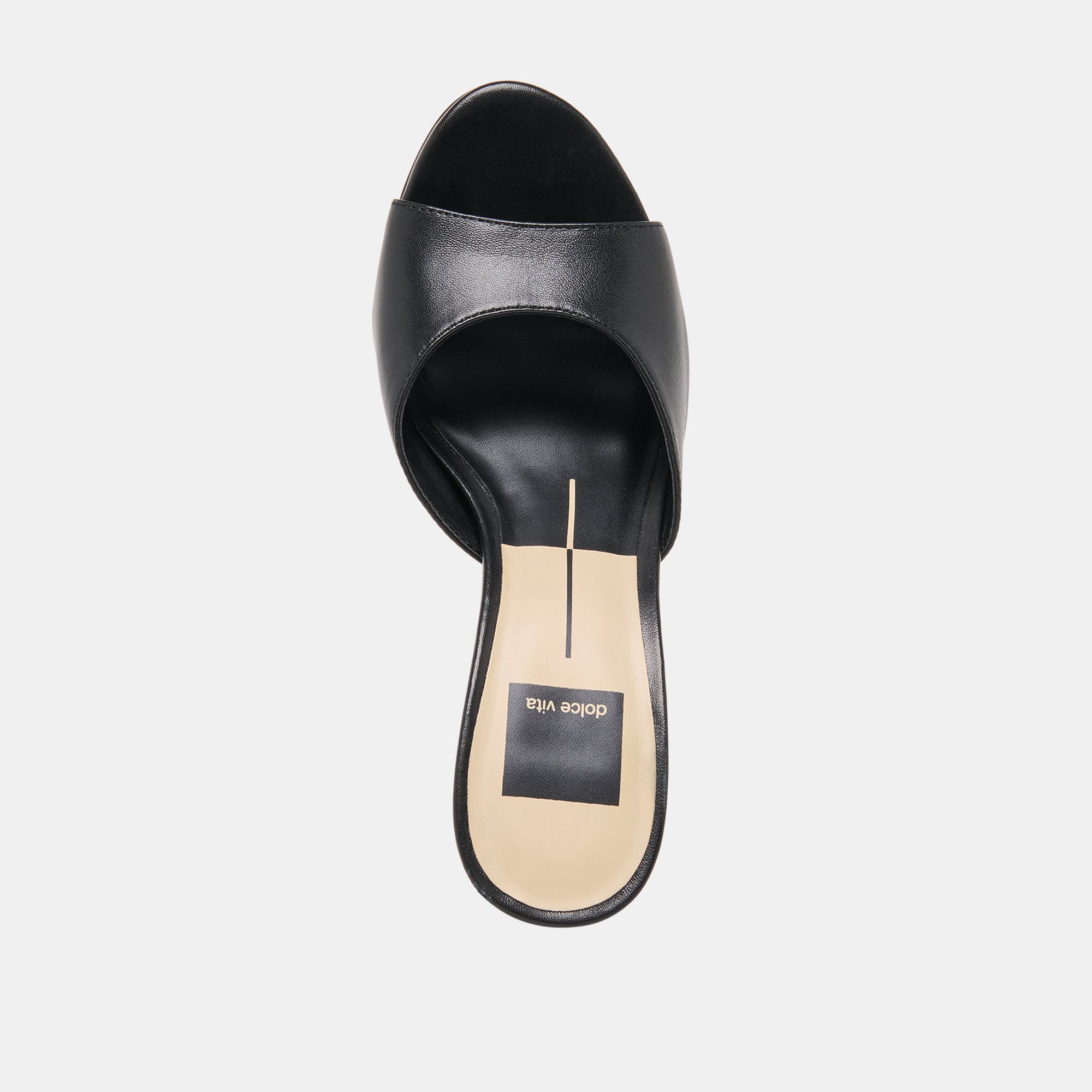 Dolce Vita SHOES | ROSHA Black Leather Open-Toe Mule Heels