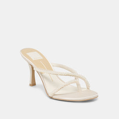 Dolce Vita SHOES | Liano Pearl Off White Satin Heels